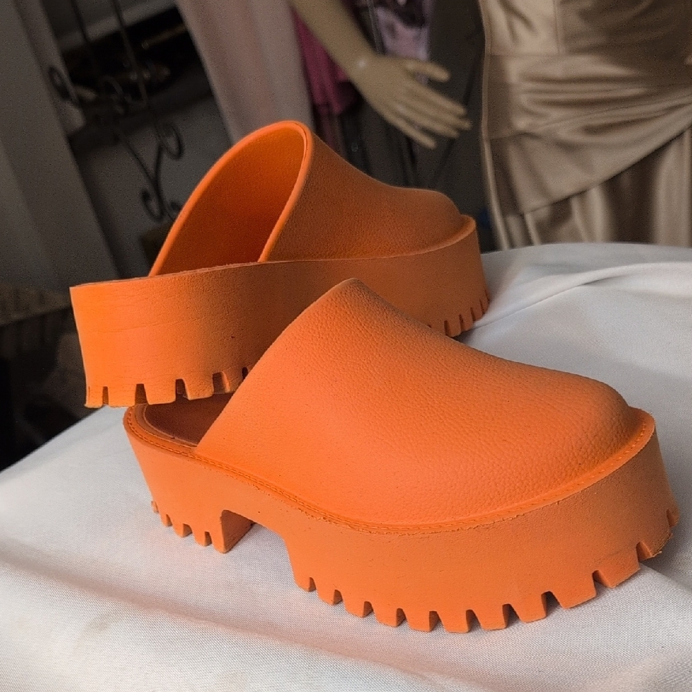 Women's Orange Slip-On Clogs - Picture 3 of 12